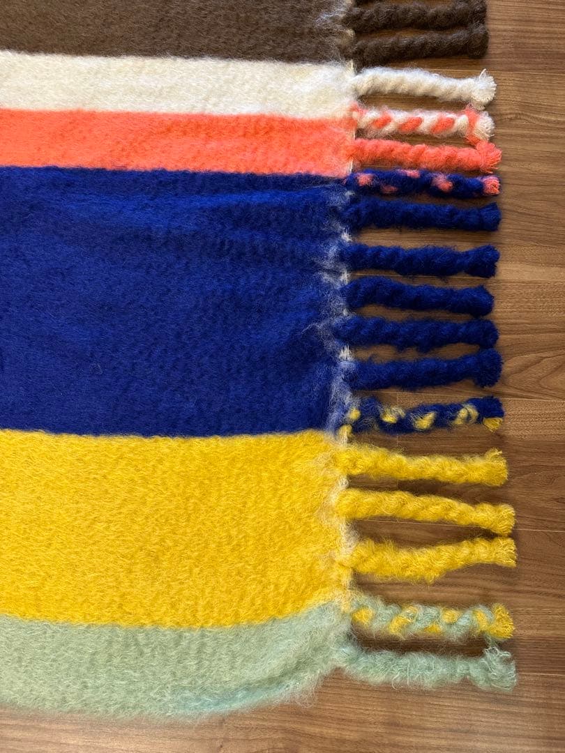 【セール】LOEWE ロエベ　アナグラム ストライプ モヘア ブランケット