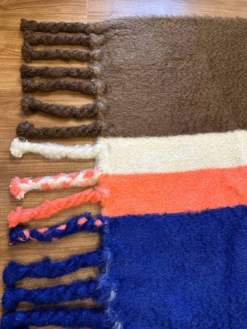 【セール】LOEWE ロエベ　アナグラム ストライプ モヘア ブランケット