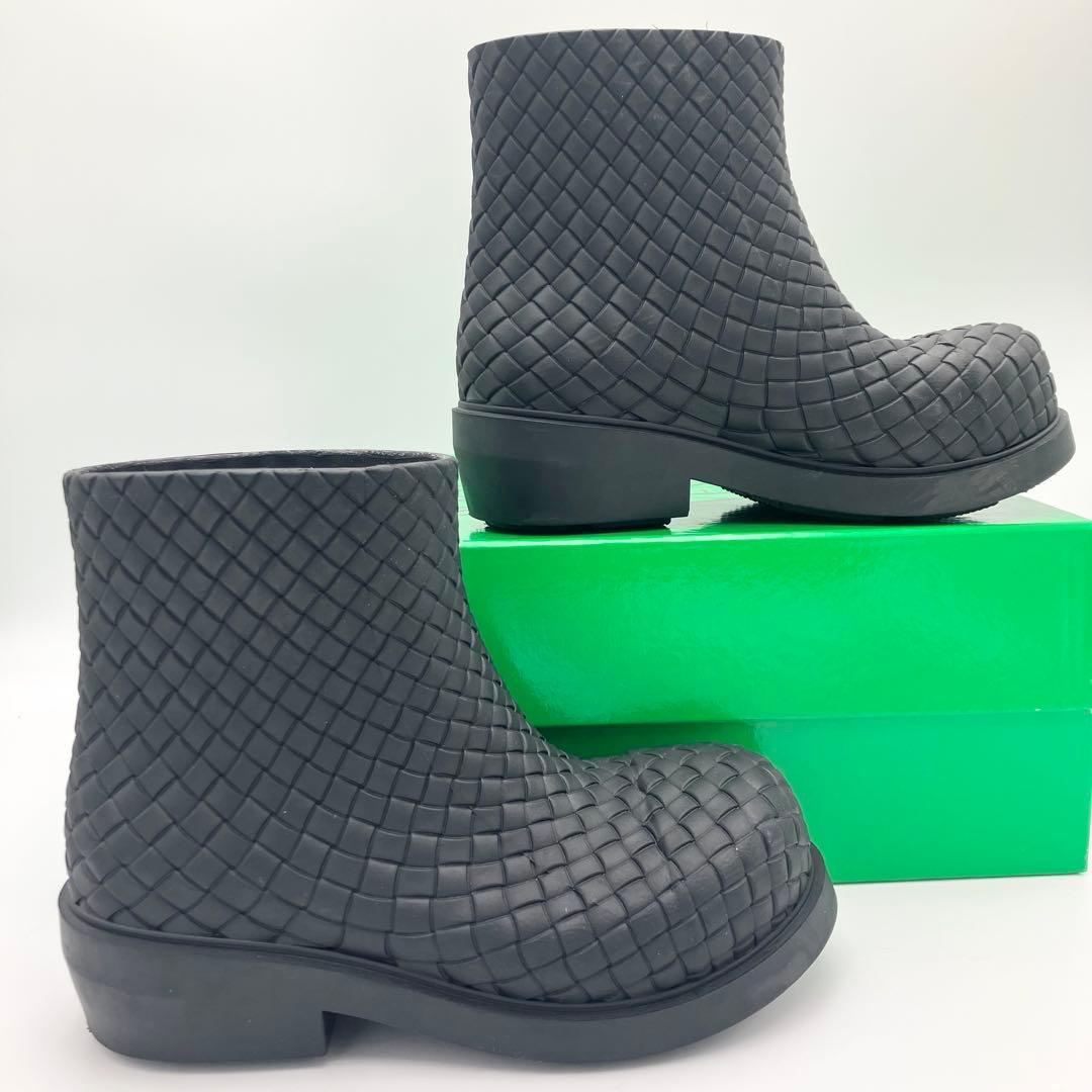 良品 ボッテガ ファイヤーマン ブーツ イントレチャート ラバー 36