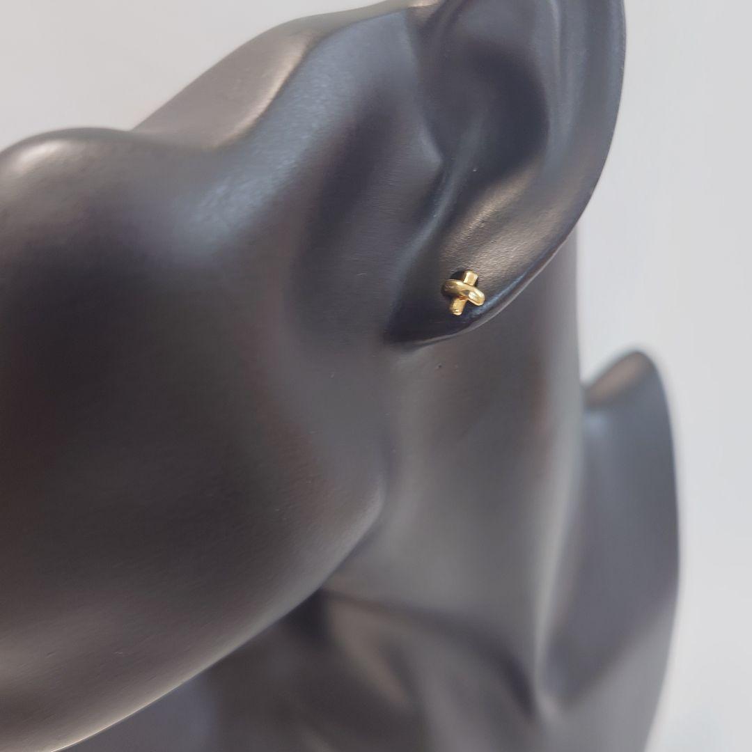 TIFFANY ティファニー K18 クロスステッチ ピアス 片耳用 6469