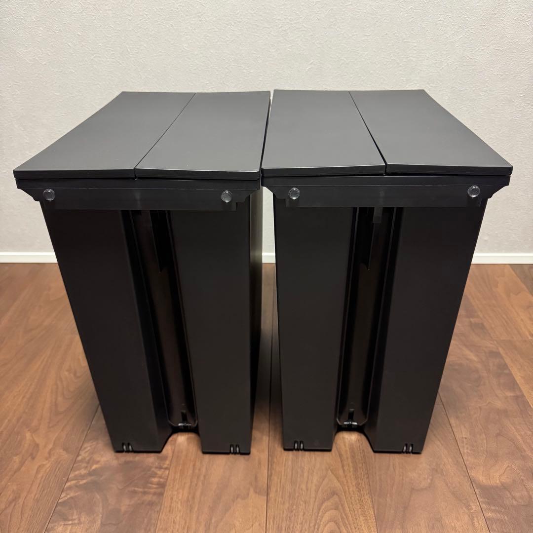 SOLOW ごみ箱 45L 両開き ブラック ソロウ