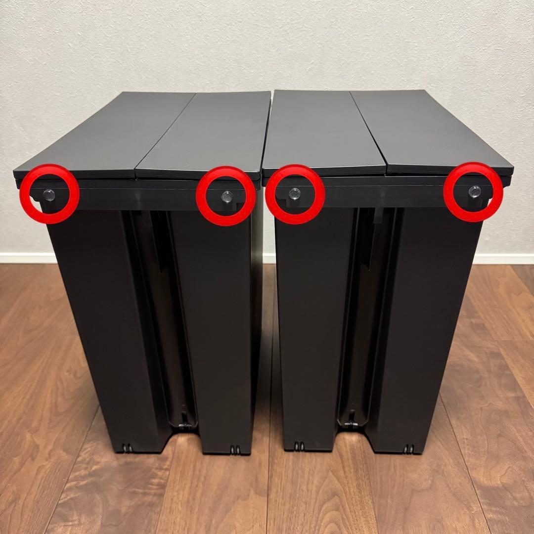 SOLOW ごみ箱 45L 両開き ブラック ソロウ