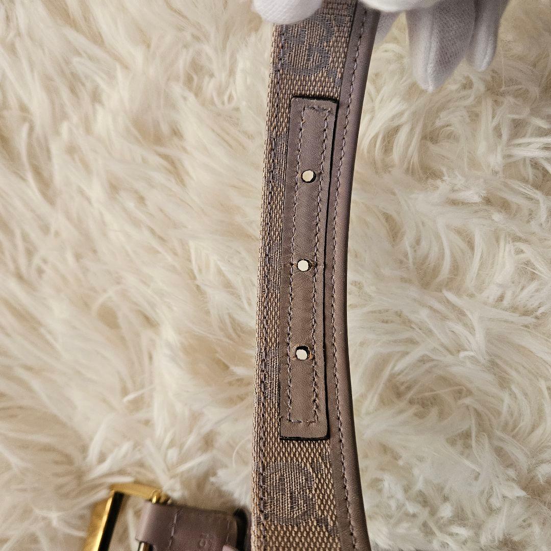 【GUCCI】美品 グッチ GGキャンバス スリムベルト ゴールド金具