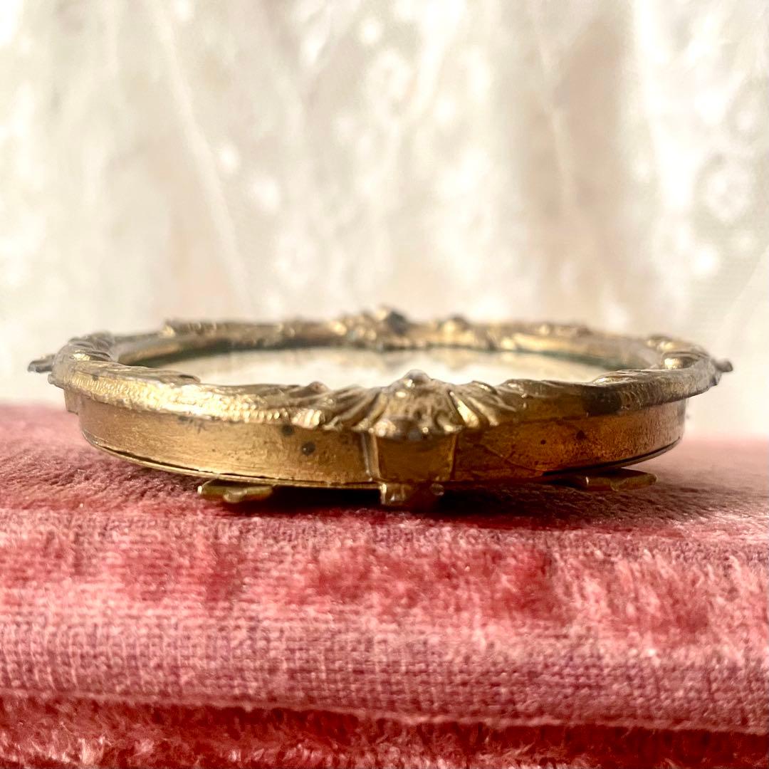 19世紀ブロンズ製レリーフミニフレーム　フランスアンティーク　写真立て　ゴールド