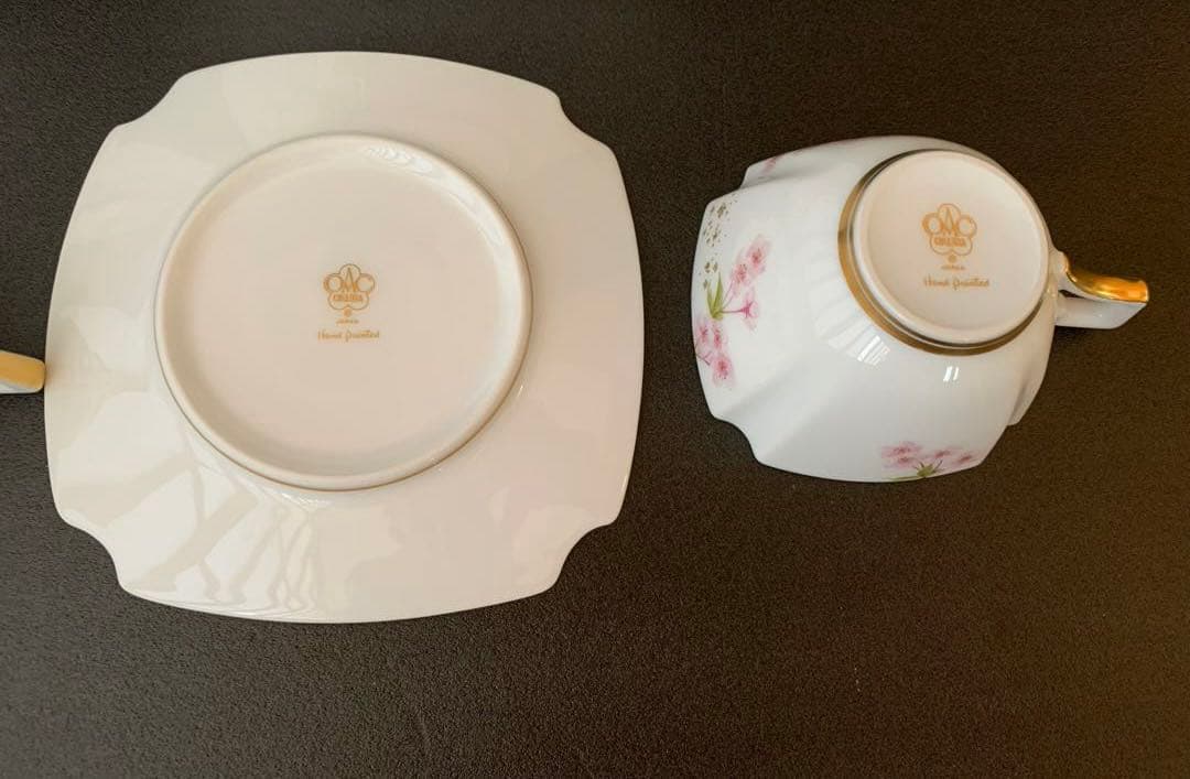 大倉陶園　枝垂桜　手描き　C&S ケーキ皿　トリオ2セット¥451,000の品