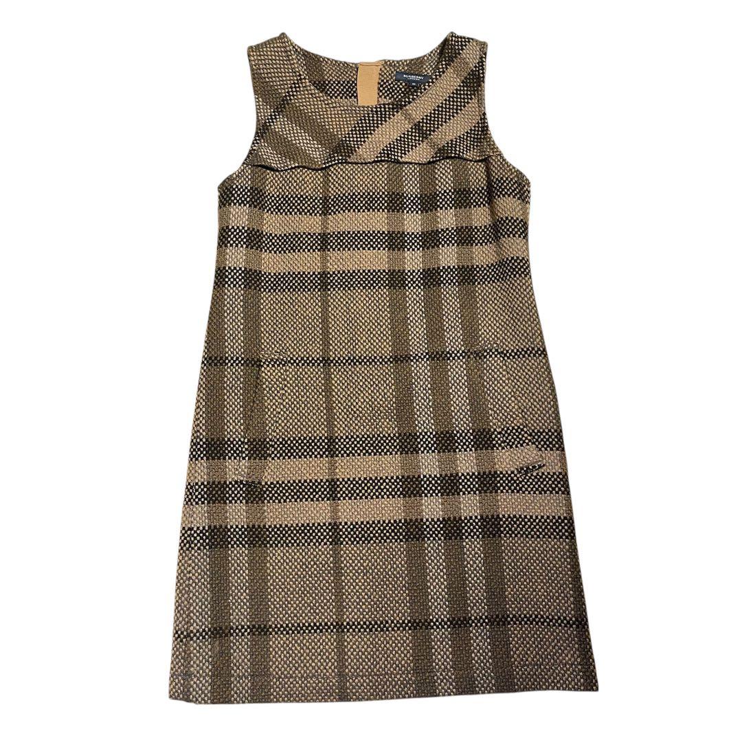 バーバリーロンドン ノースリーブ ワンピース メガノバチェック ブラウン 38
