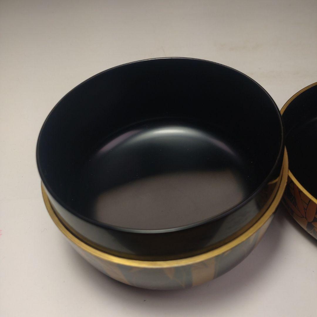 イ215 棗『稚園作』『竹林蒔絵平棗　共箱』漆塗　茶道具