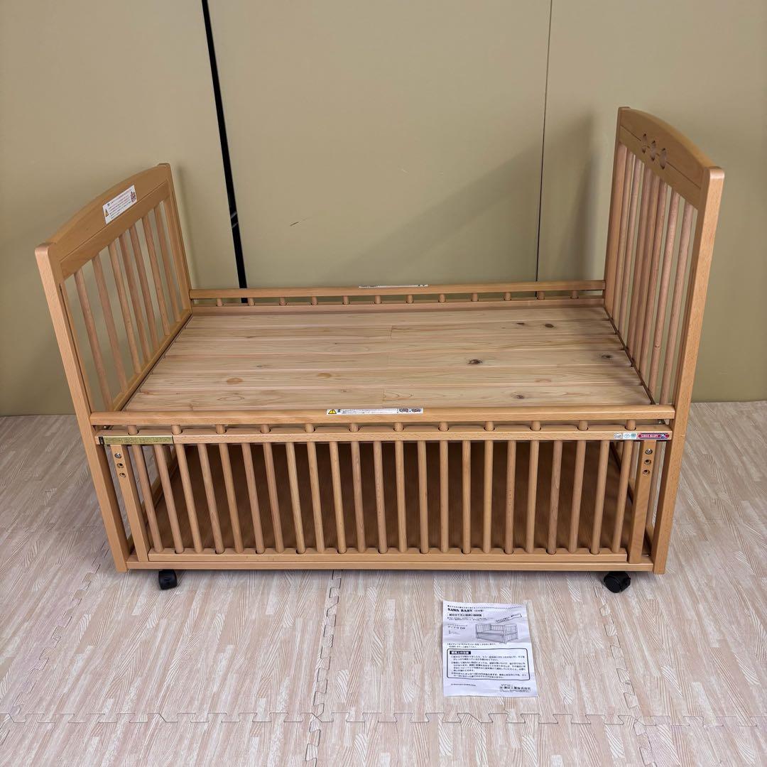 ☆すのこ床板☆美品☆　日本製　サワベビー　デュアルスライドベッド　ティアラDX