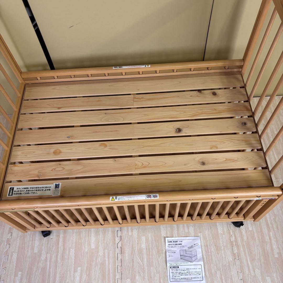 ☆すのこ床板☆美品☆　日本製　サワベビー　デュアルスライドベッド　ティアラDX