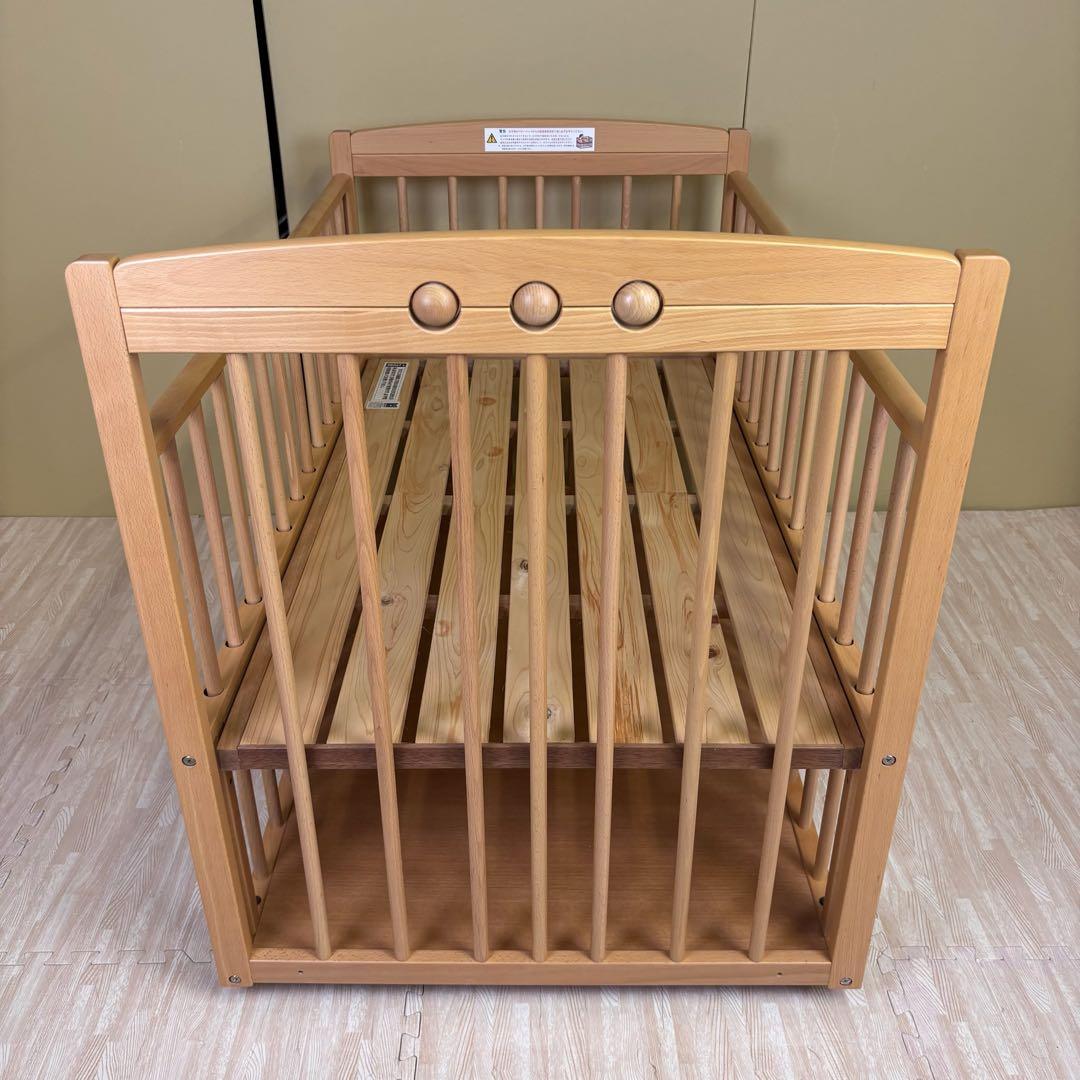 ☆すのこ床板☆美品☆　日本製　サワベビー　デュアルスライドベッド　ティアラDX