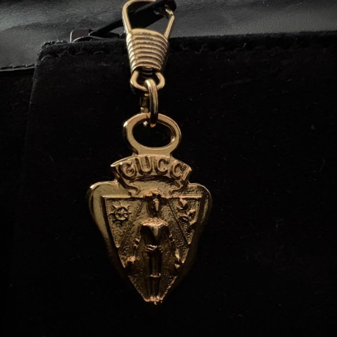 【希少】 グッチ 紋章 クレストチャーム ショルダーバッグ クラッチ 黒