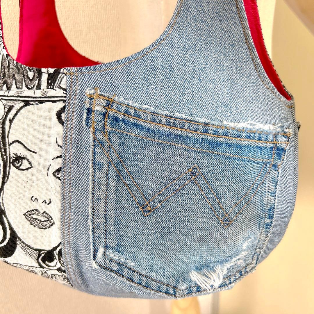 ♡お値下げします♡さまオーダー。サイドボタンデニムリメイクトートバッグ、他一点