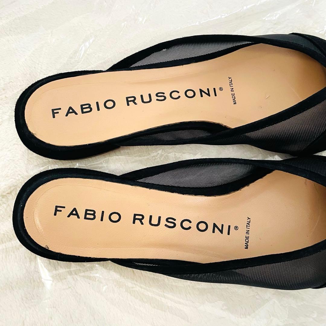 1回着ファビオルスコーニ　フラットサンダル ポインテッドトゥ　メッシュミュール