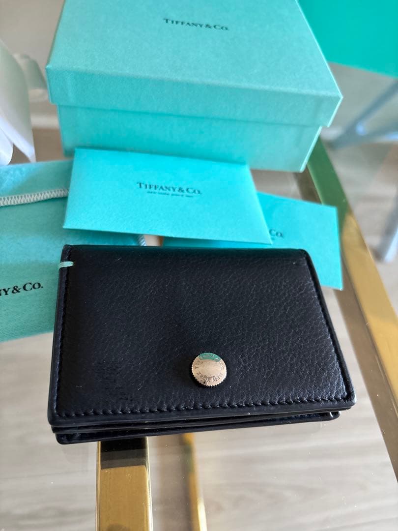Tiffany & Co. ブラックレザー名刺入れ　カードケース　ティファニー