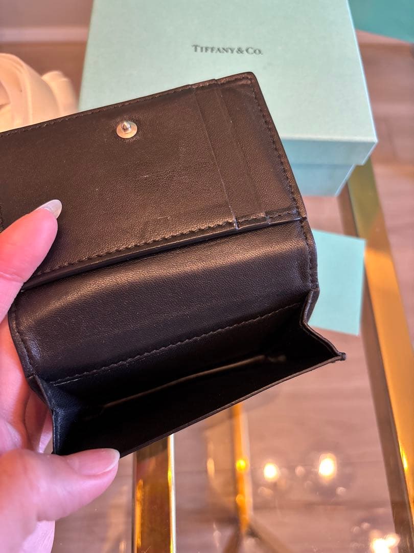 Tiffany & Co. ブラックレザー名刺入れ　カードケース　ティファニー