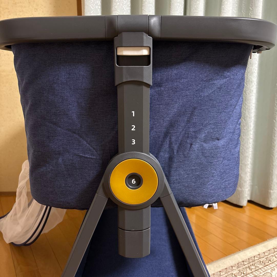 HZDMJ 折りたたみベビーベッド キャスター付 取説付 ブルー