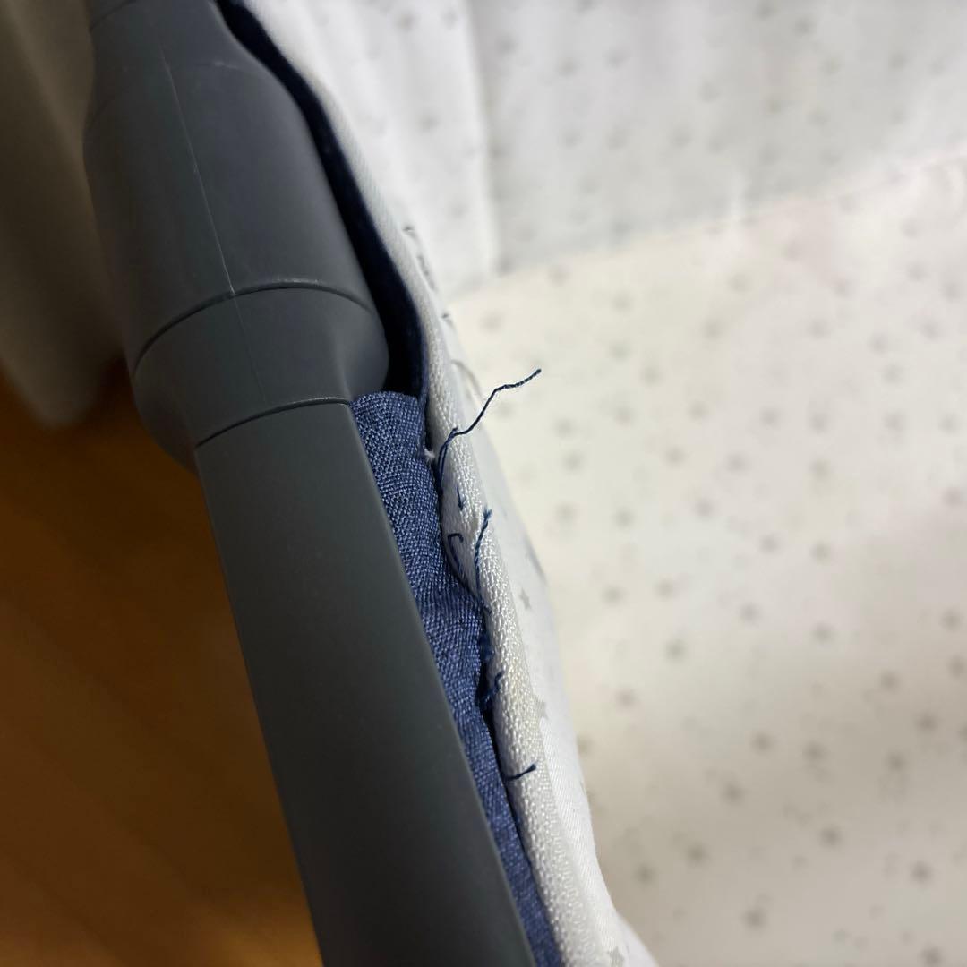 HZDMJ 折りたたみベビーベッド キャスター付 取説付 ブルー