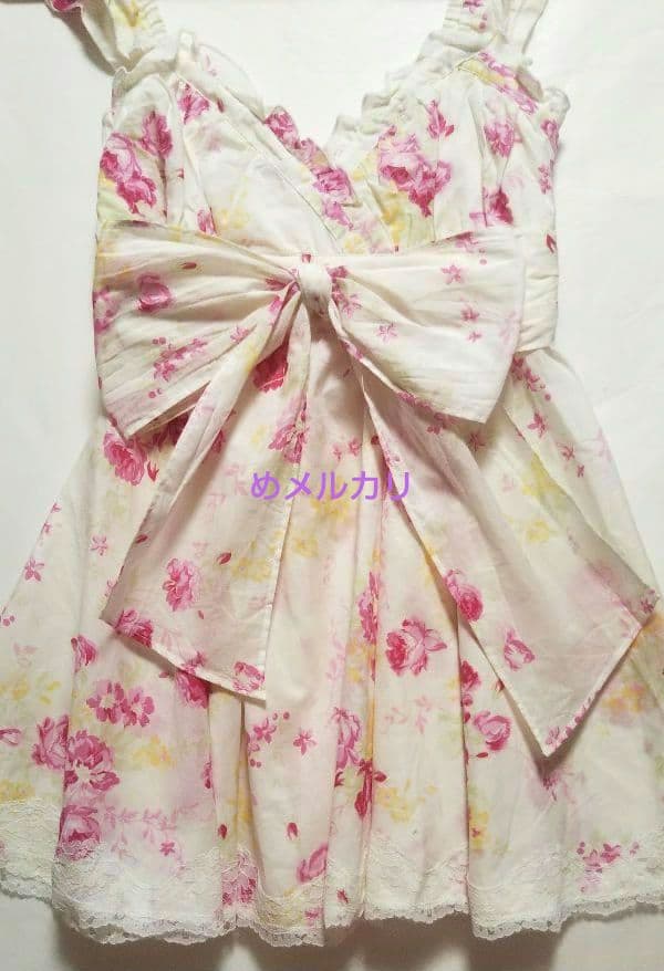 LIZ LISA リズリサ 花柄チュニック 花柄キャミソール タグ付 リボン①