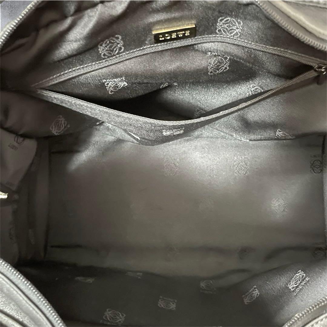 【美品】LOEWEロエベ アマソナ40ハンドバッグ ブラックゴールド アナグラム