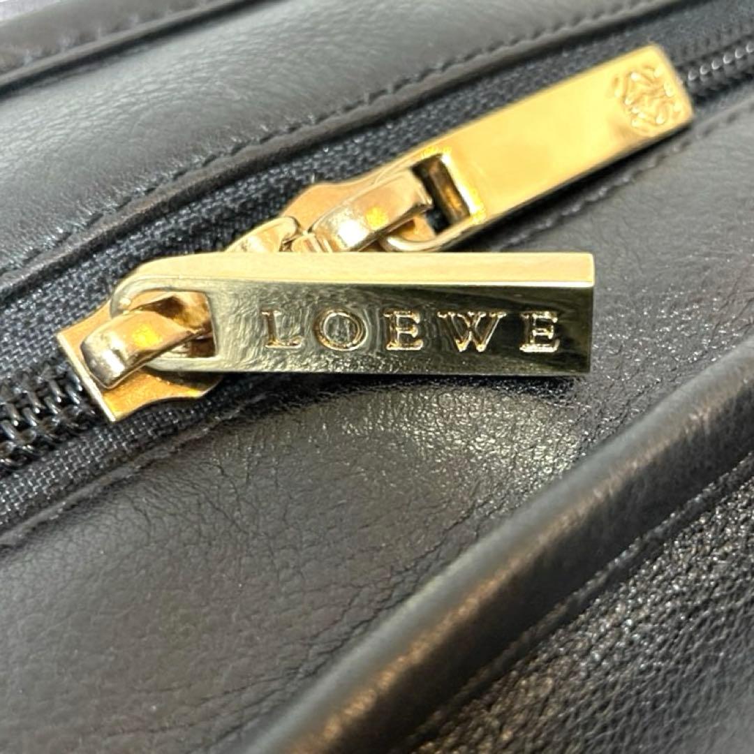 【美品】LOEWEロエベ アマソナ40ハンドバッグ ブラックゴールド アナグラム