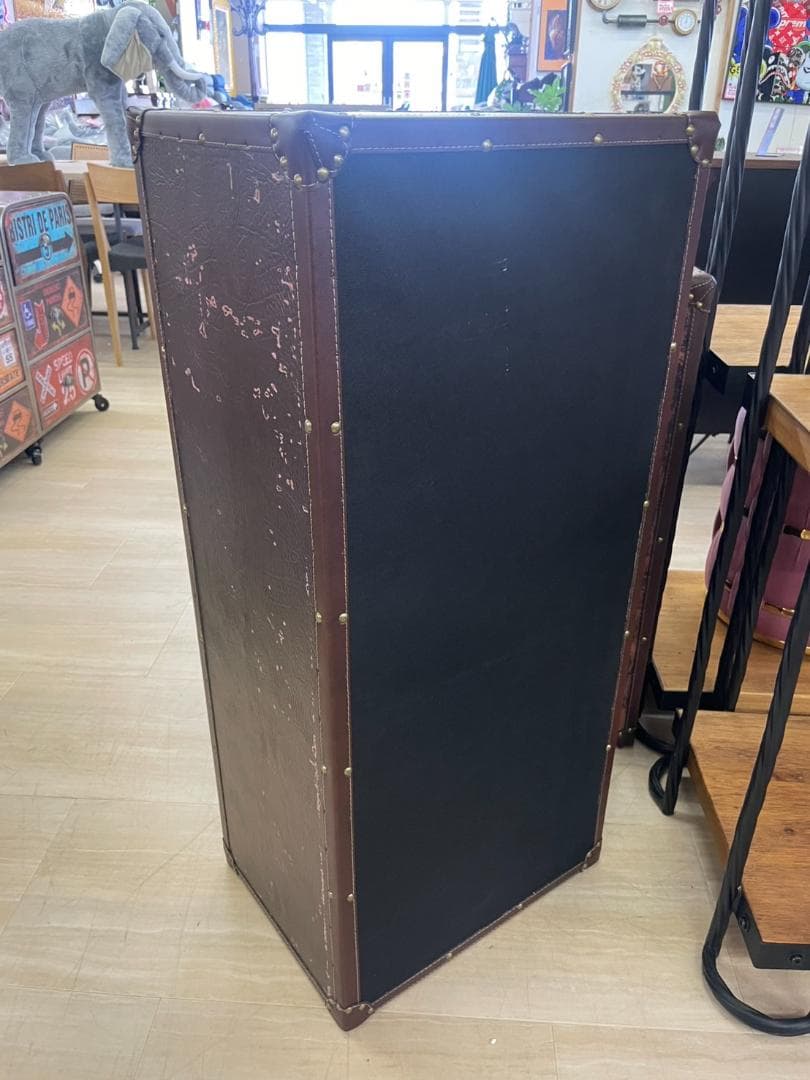 5段チェスト　棚　インダストリアル　収納　引出し　トランク　レトロ　おしゃれ