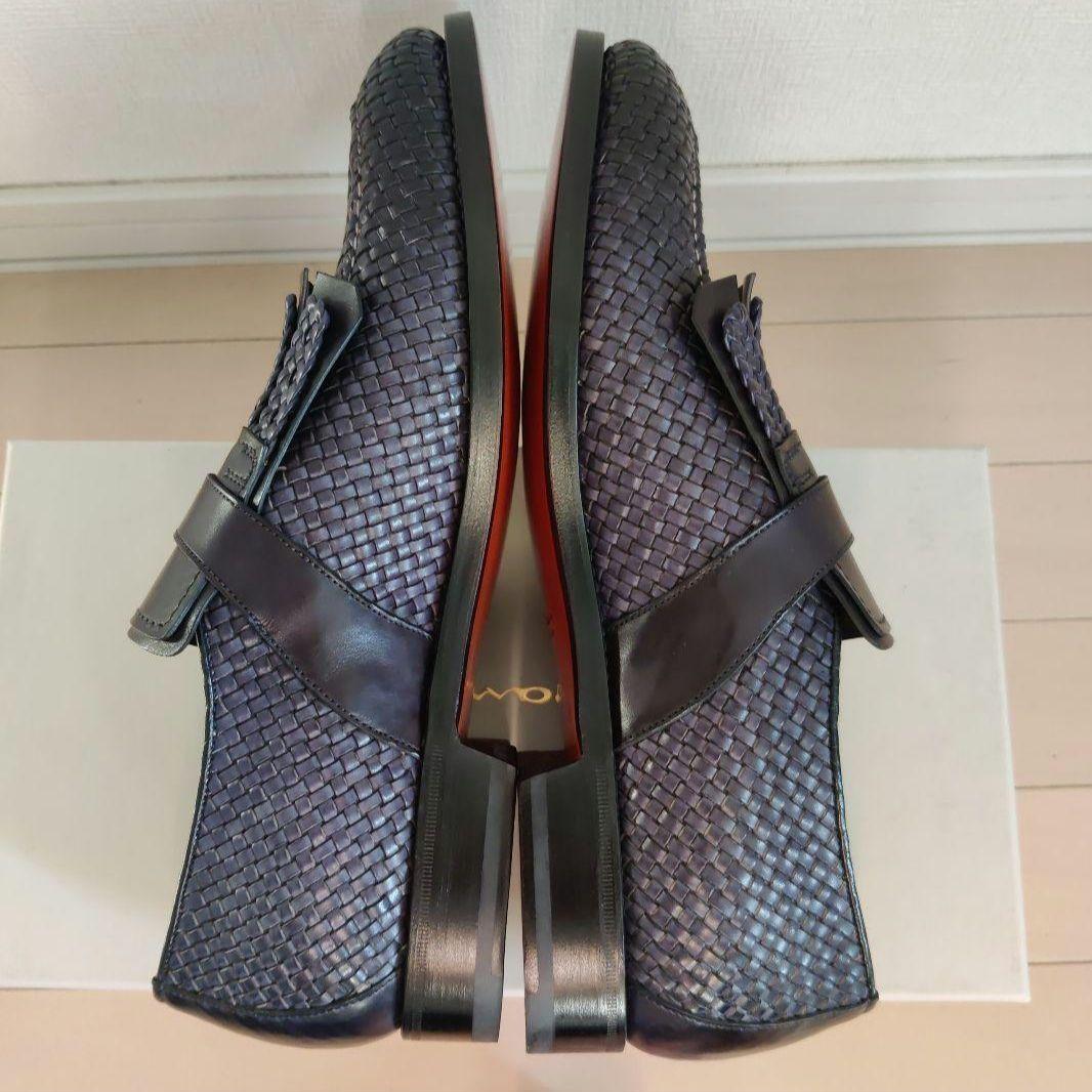 Satoni サントーニ 編み込み モンクストラップ ローファー 9/27.6