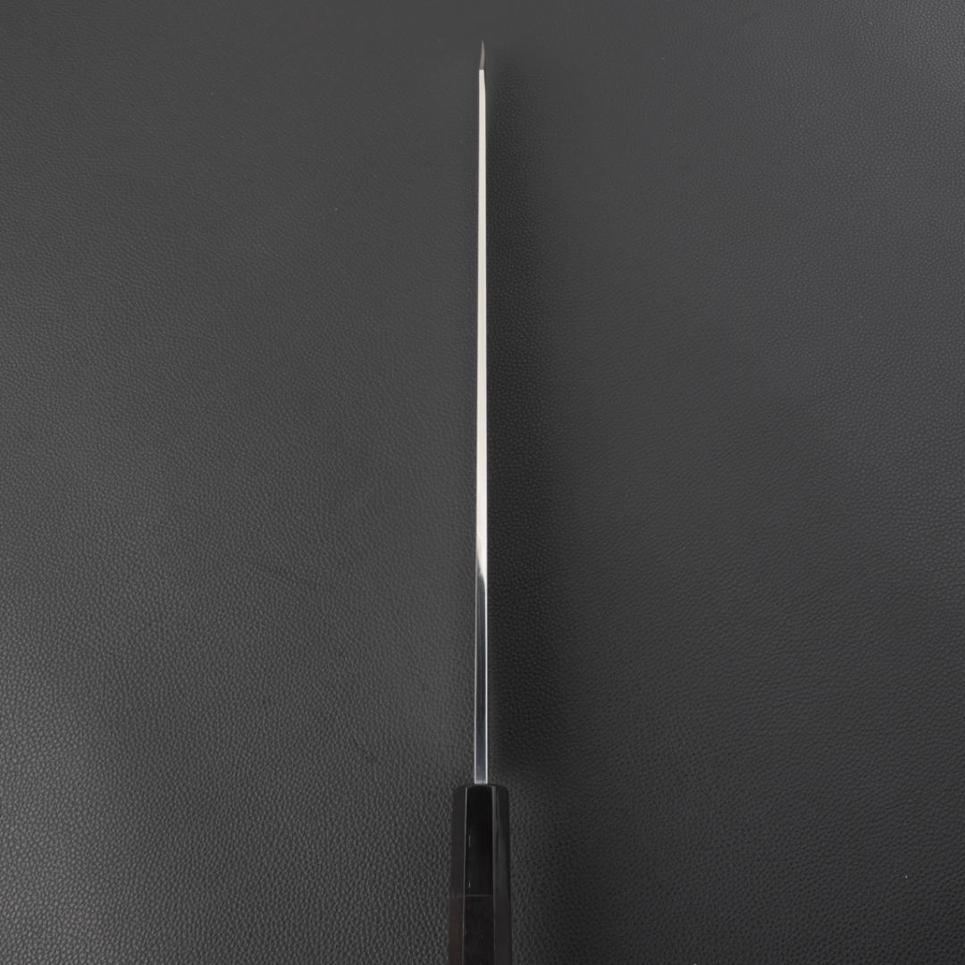 8752切付柳刃包丁9寸鏡面仕上げ刺身包丁 刃は究極の切れ味 黒檀黒水牛角八角柄