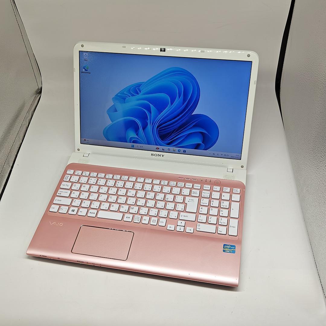 【VAIO】SVE 高速i7 新品SSD512GB 16GB ピンク ノートPC