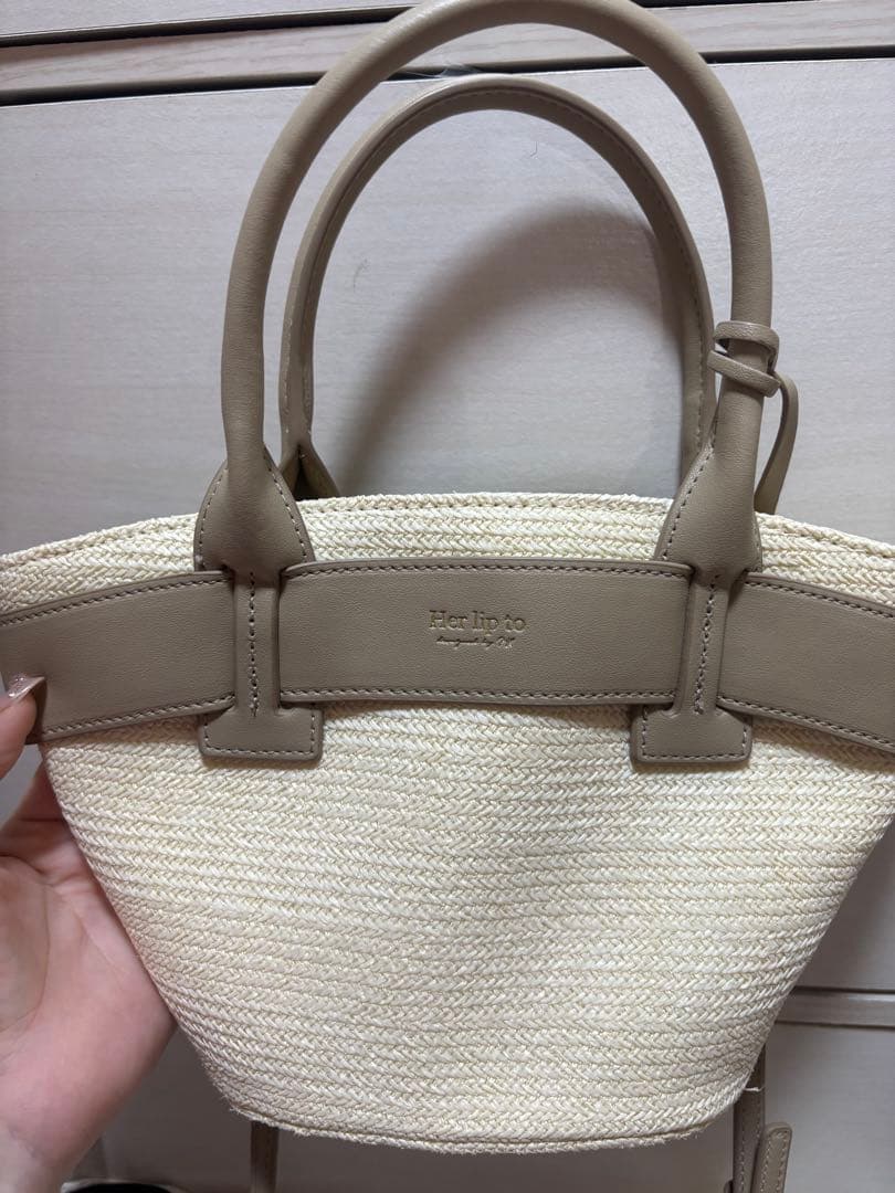 バッグ Herlipto Palma mini tote bag taupe