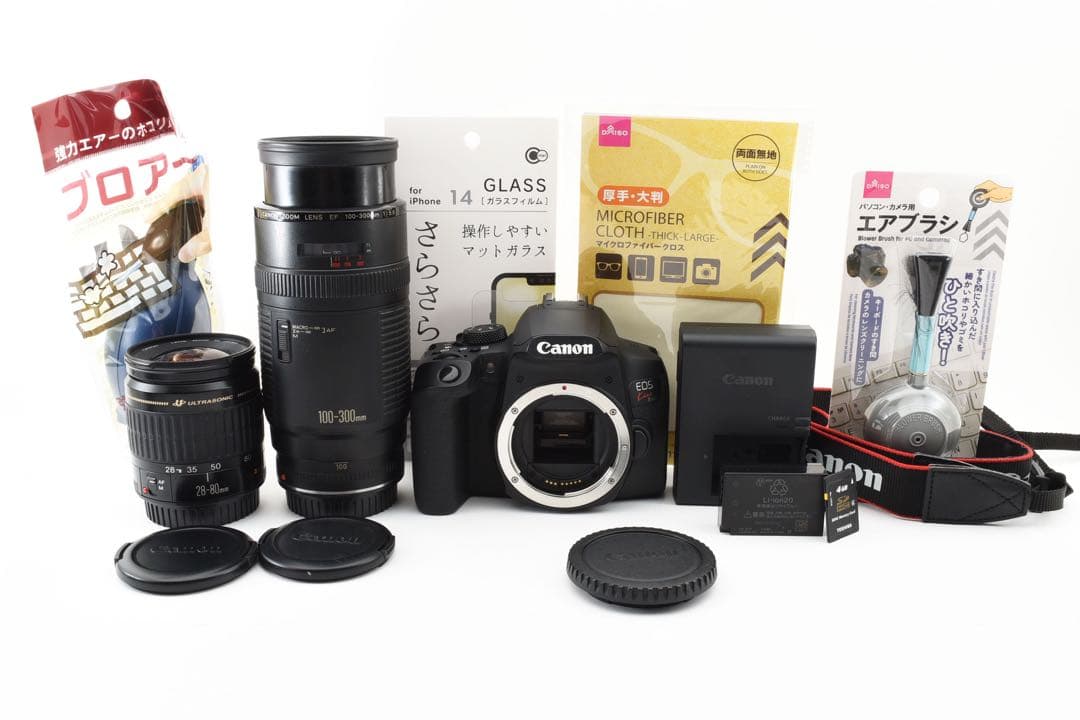 保証付/Canon EOS Kiss X10i標準&望遠ダブルレンズセット