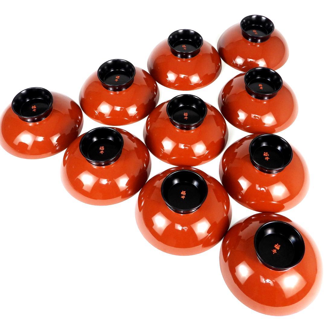 漆器　輪島塗　木製　蒔絵　吸物椀　蓋付椀　汁椀　10客