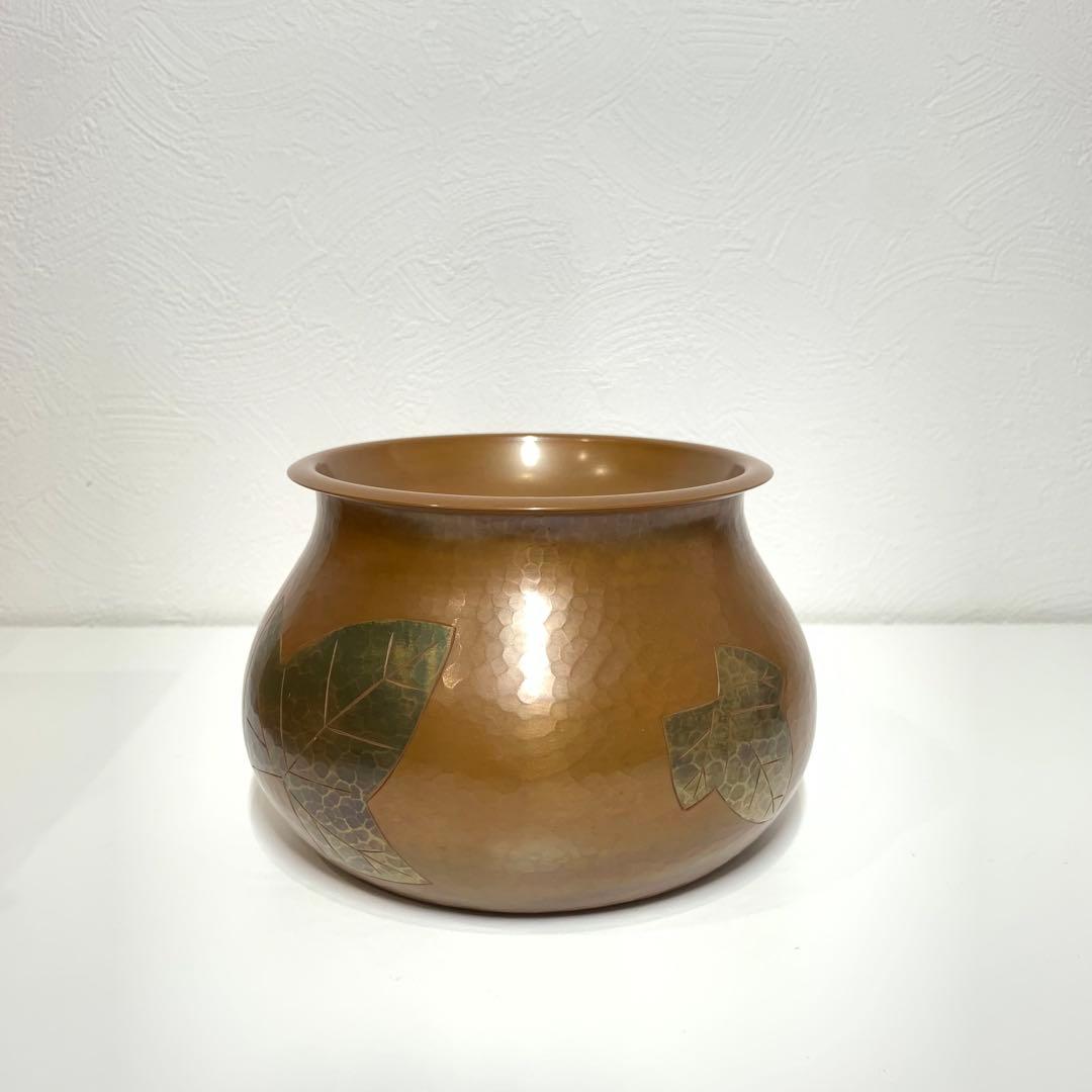 玉川堂 建水 葉紋