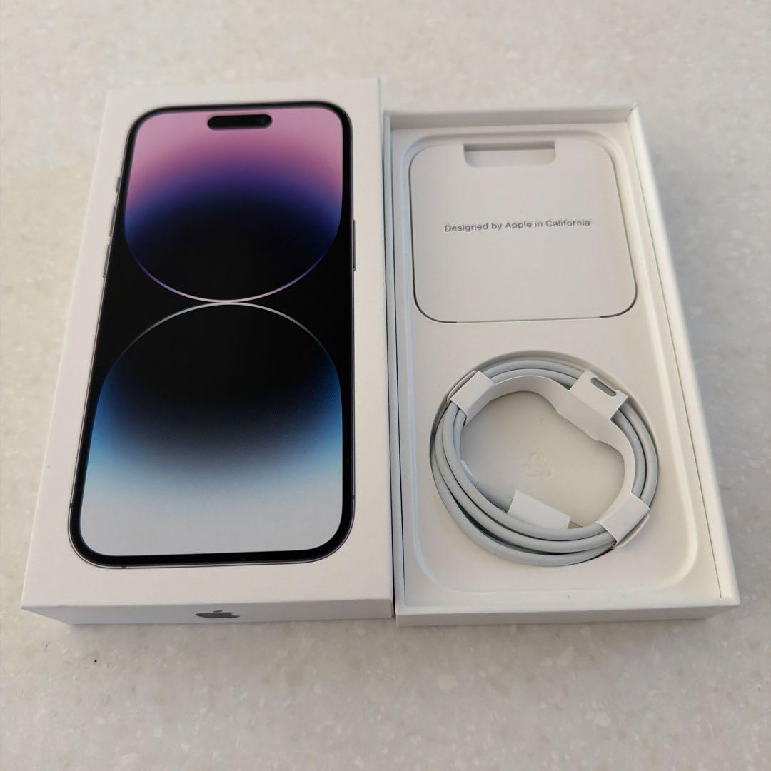 【美品］iPhone14pro Deep Purple 256GB パープル