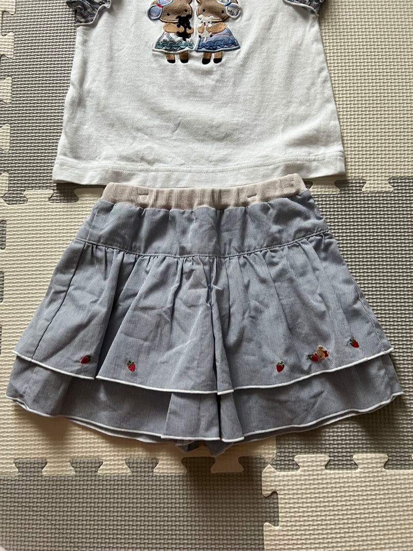 familiar ベビー服 Tシャツとフリルスカートセット