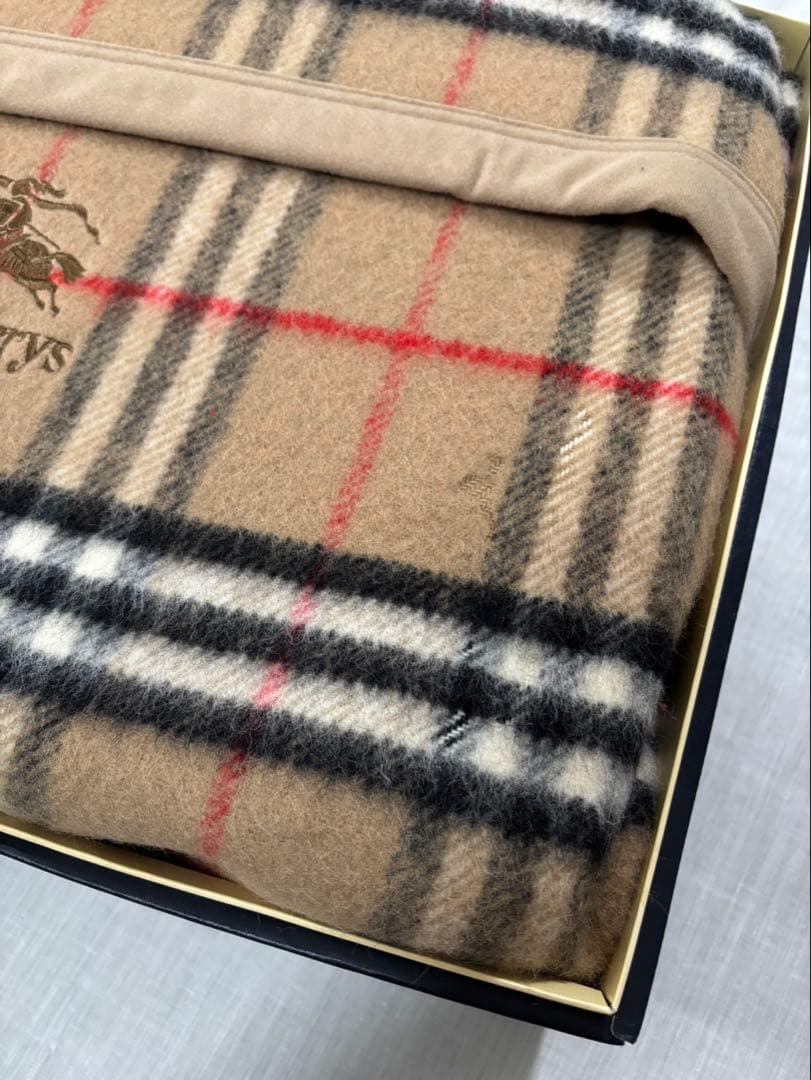 未使用品　Burberrys バーバリーズ　ノバチェック純毛毛布　ブランケット