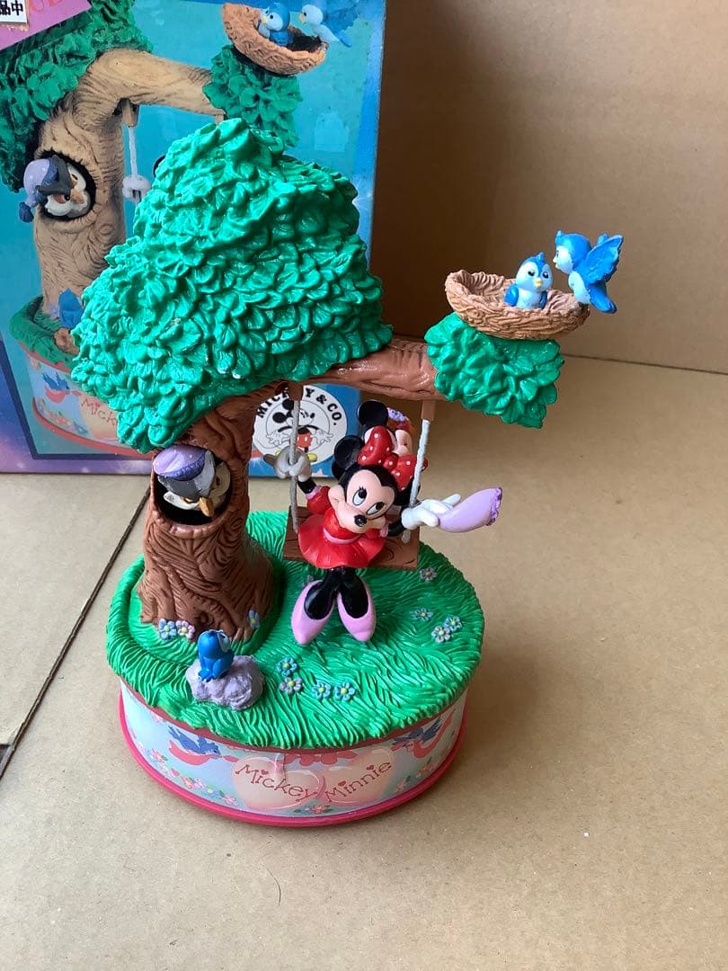ディズニー　ミニー&ミッキーマウス　オルゴール 木のブランコ　エネスコ