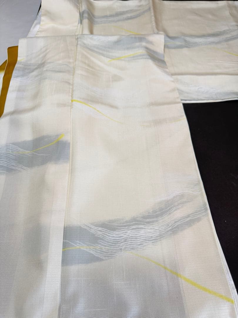 【銘品新品】旭日小綬章勲章「迫田龍鳳氏作」本場結城紬 オフホワイト色 トール寸