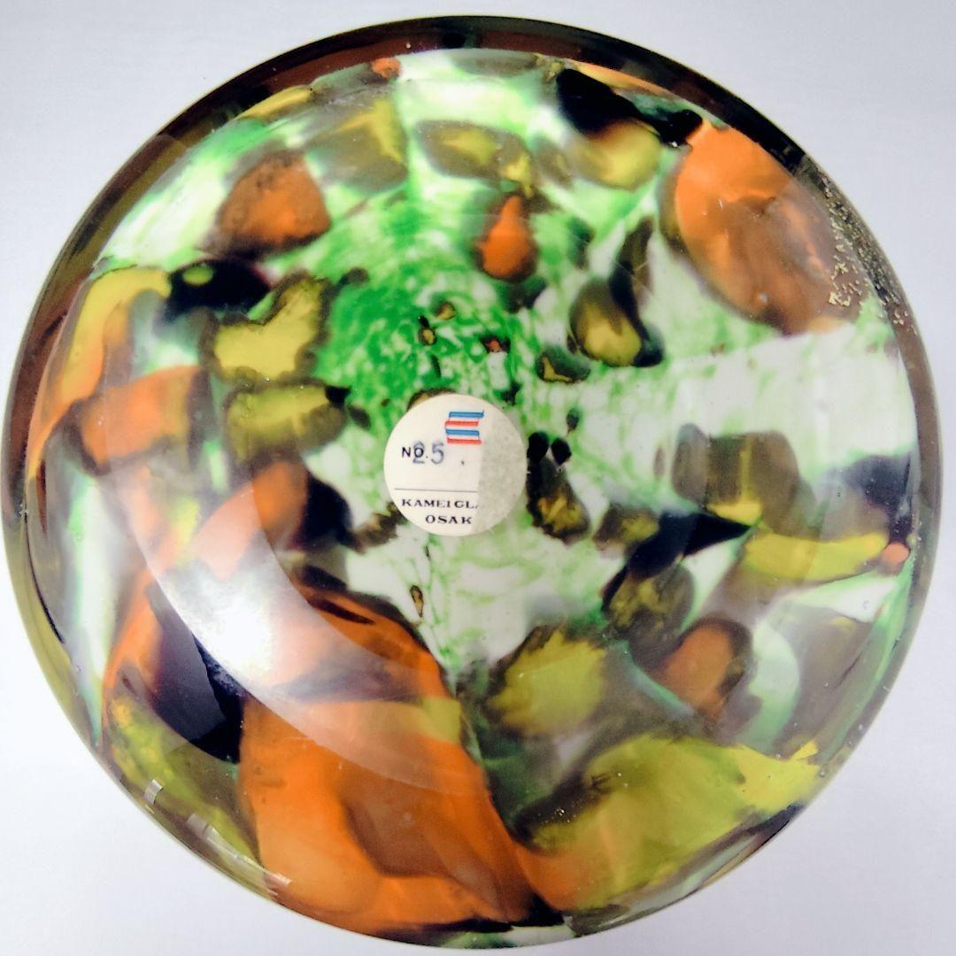 希少カメイガラス OSAKA 虹色 マーブル ピッチャー型 花瓶 No.5