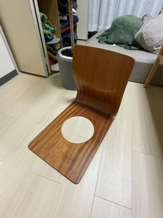 【ヒビ有】　天童木工　座椅子　2個