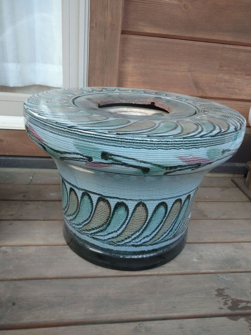 七輪　火鉢　災害対策　ブルー