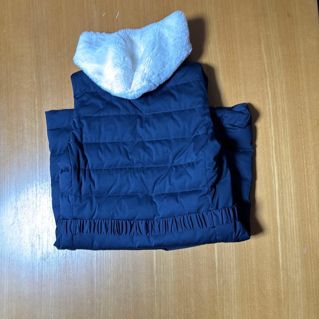 値下げしました。archive フード付きネイビーキルティングベスト M