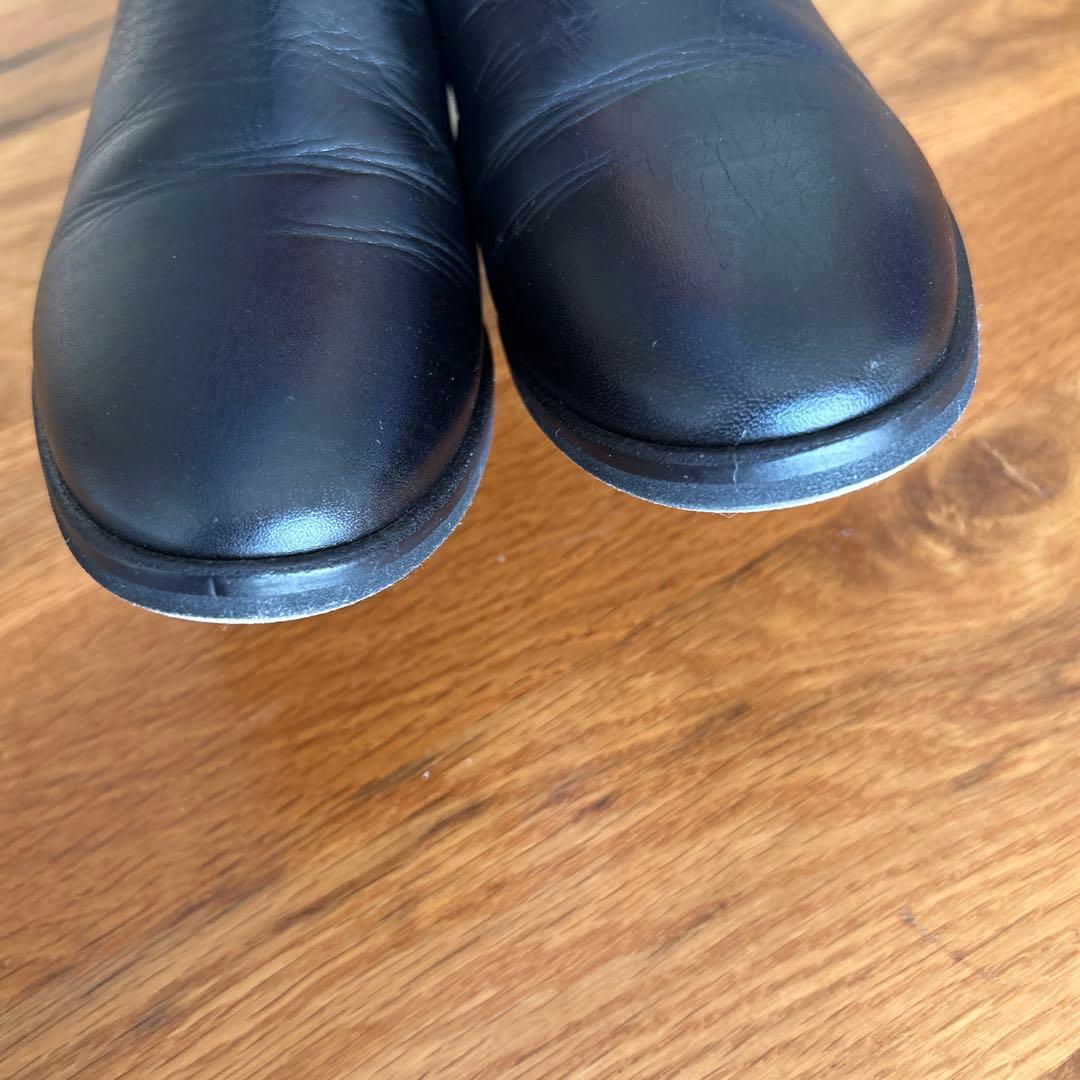 マーガレットハウエル アイデア　 レザー　サイドゴアショートブーツ ブラック