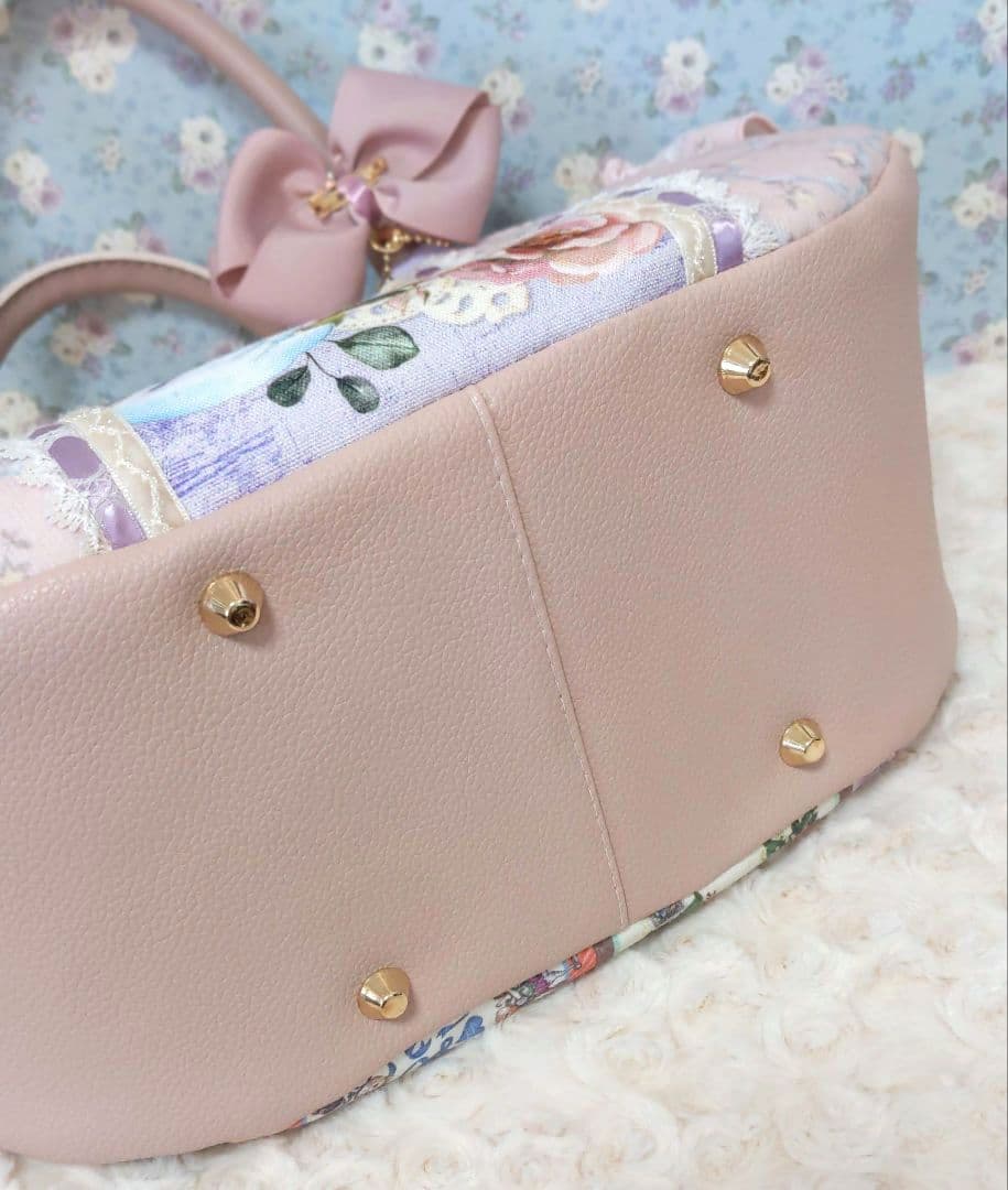 u*1様 ジョリーフルール　コラコラ　ピンク系　ぽってりトート　うさぎ　ねこ