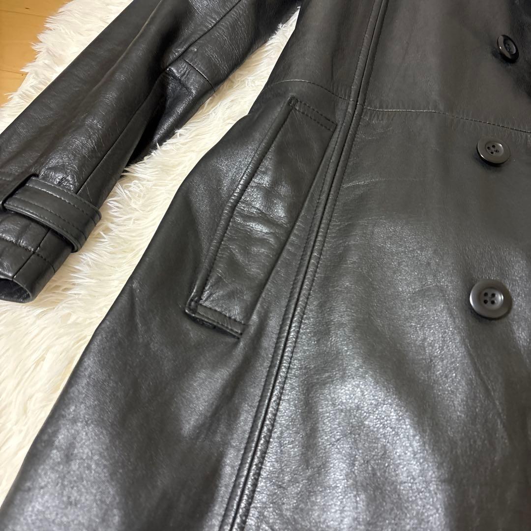 TORNADO MART 本革 レザーロングコート ベルト付き　希少モデル M