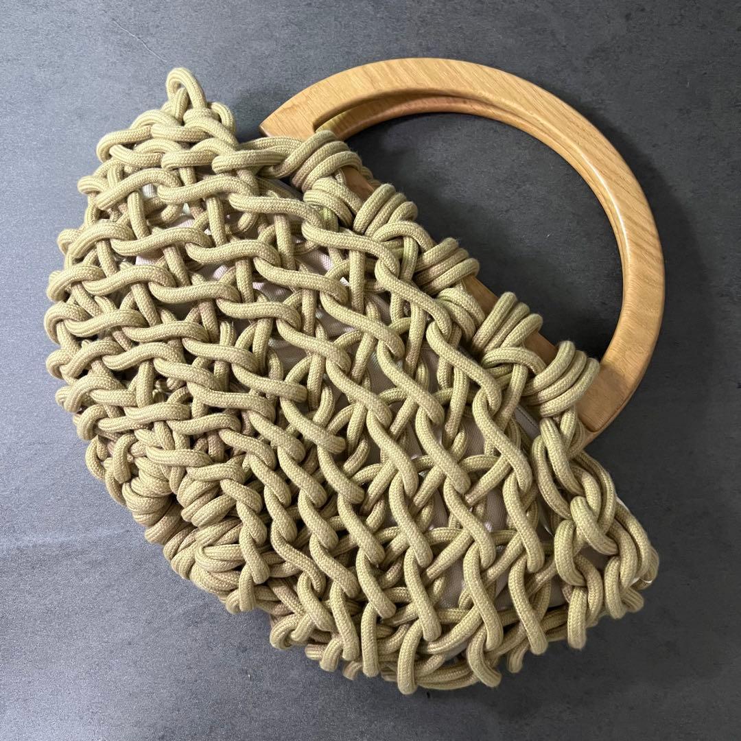 【美品】ALIENINA アリエニーナ MARGOTバッグ　ハンドバッグ　ウッド