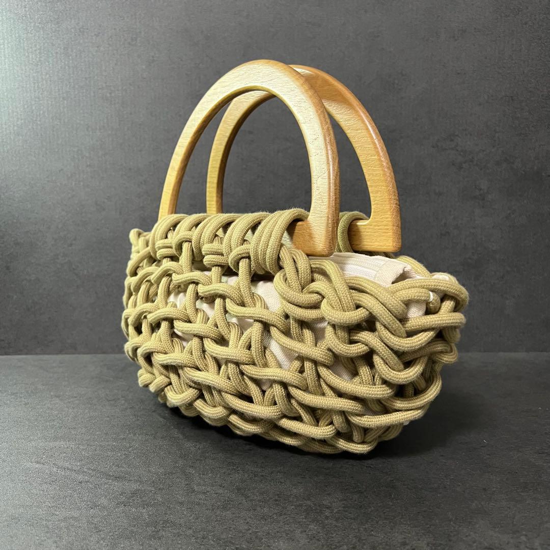 【美品】ALIENINA アリエニーナ MARGOTバッグ　ハンドバッグ　ウッド