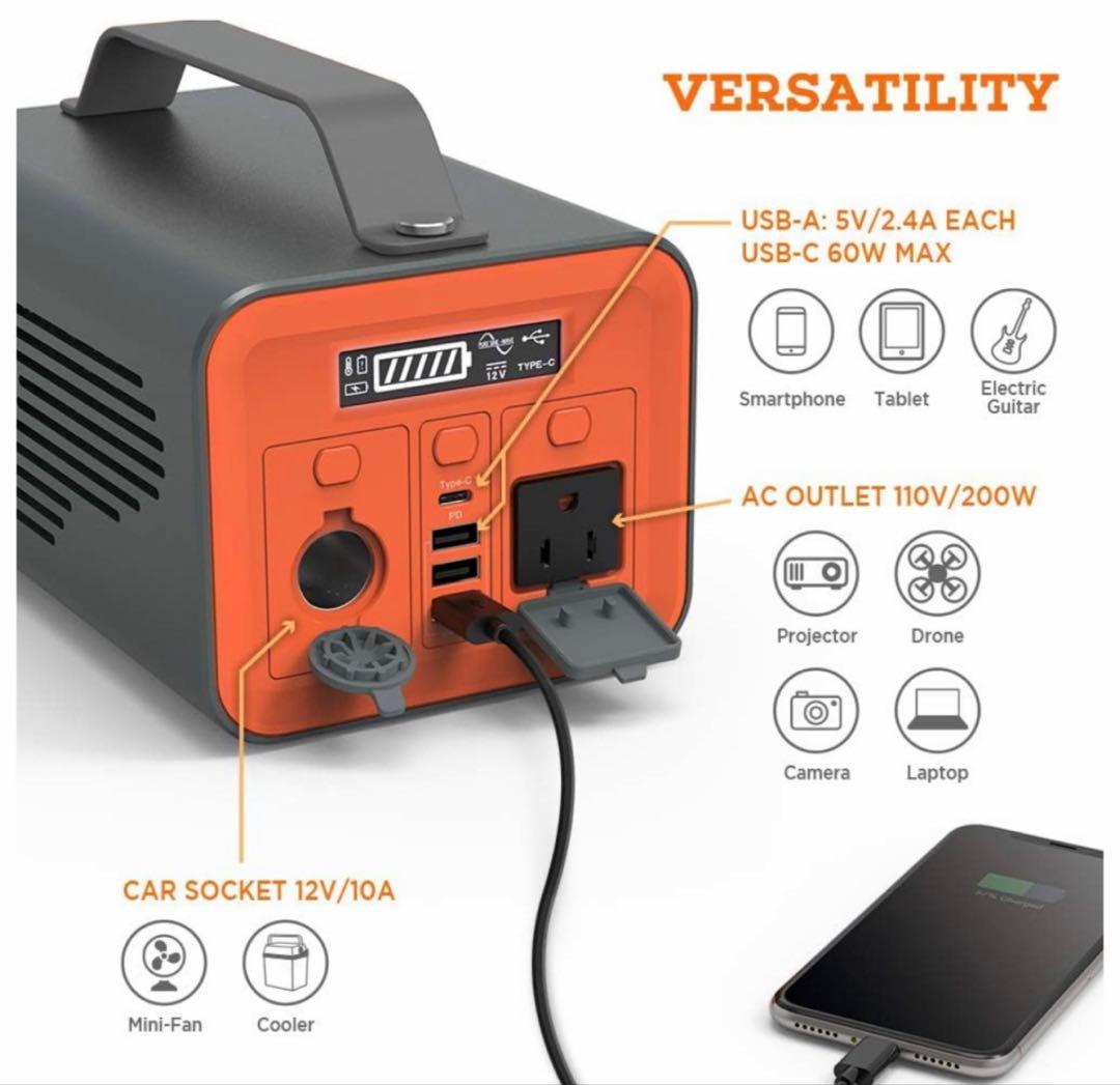 ポータブル電源 大容量 62400mAh/230Wh 小型 軽量 PSE認証付き