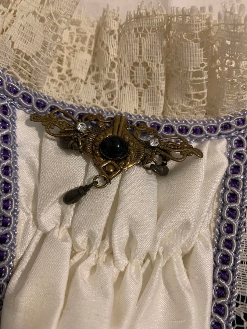 アンティークビスクドールドレスとボネ２点セット⑥