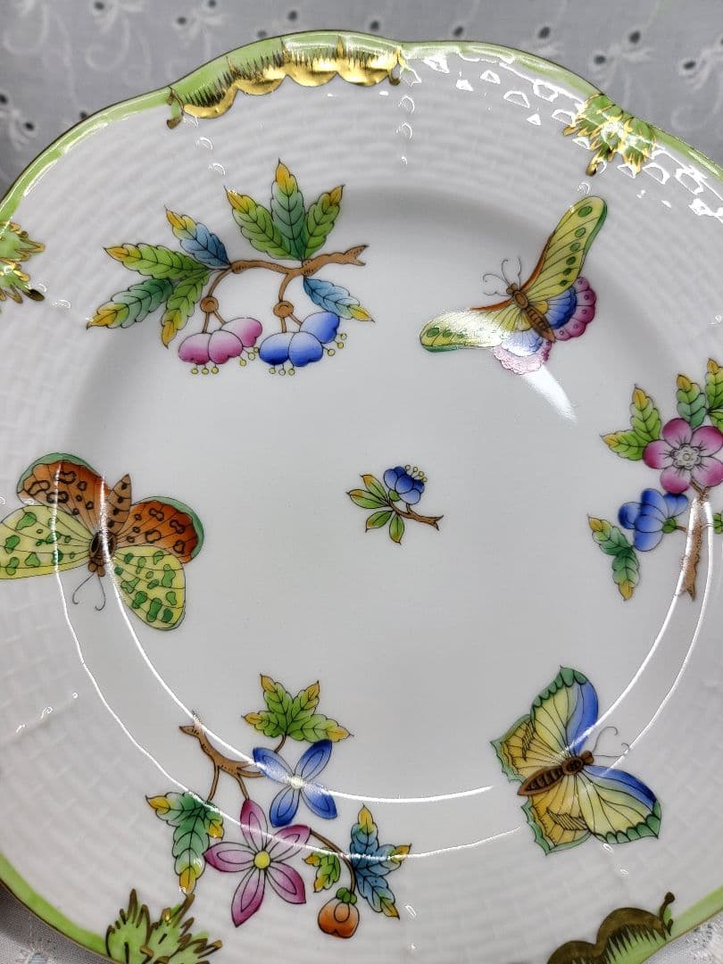 美品✨ヘレンド ヴィクトリアブーケ サラダ デザート プレート17 皿 花蝶③