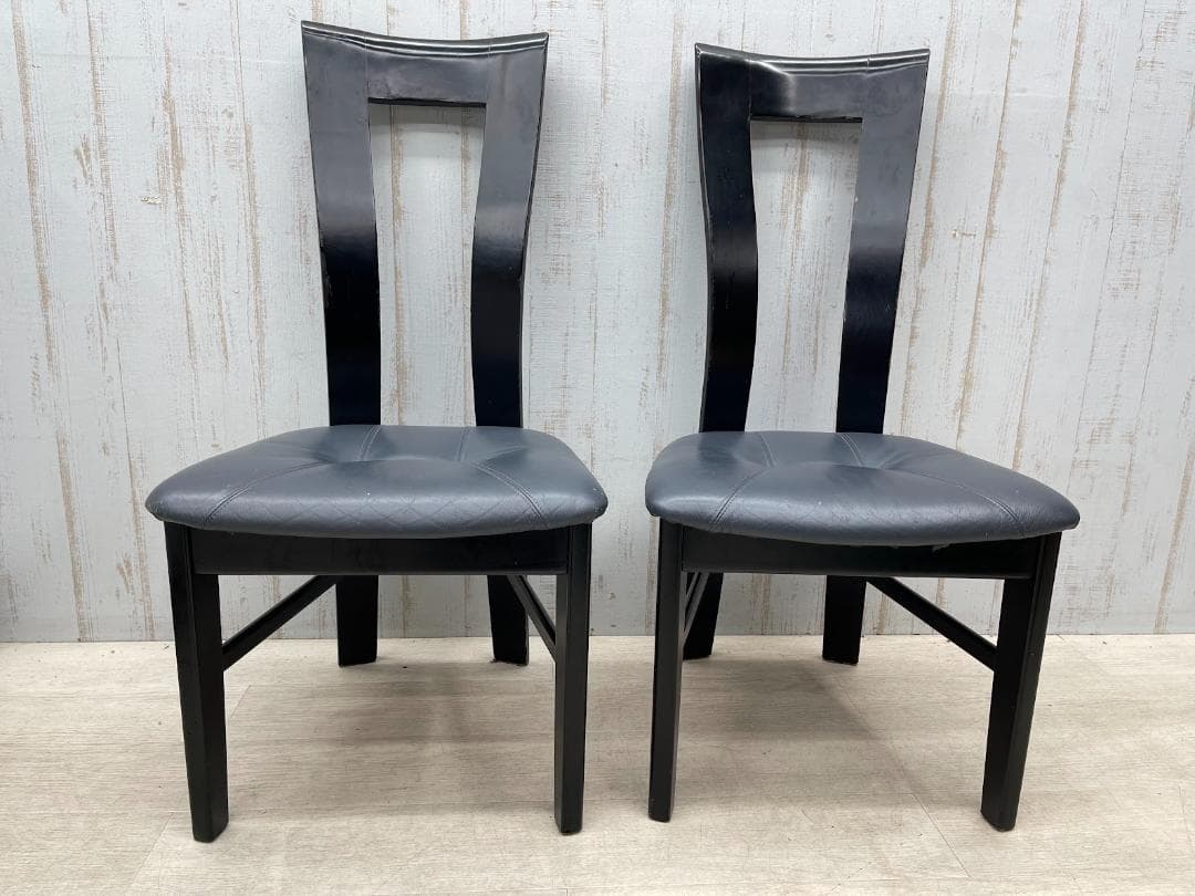 カリモク ダイニングチェア ハイバック 2脚 まとめて アームレス 食卓椅子